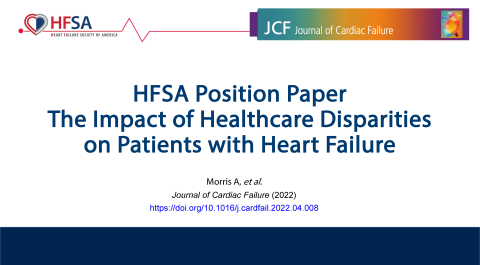 HFSA Position Paper on Disparities in HF Top Takeaways Slides Cover